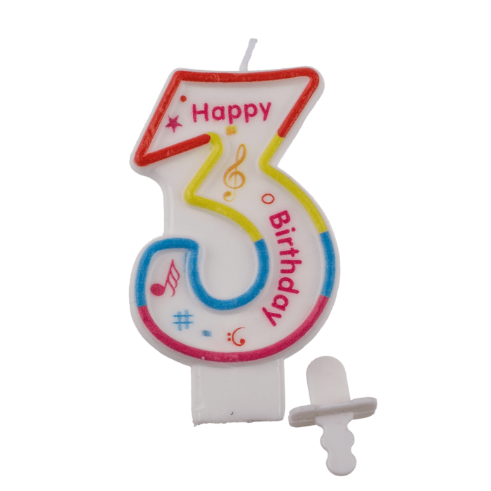 Sifferljus - Siffra: 3 Happy Birthday