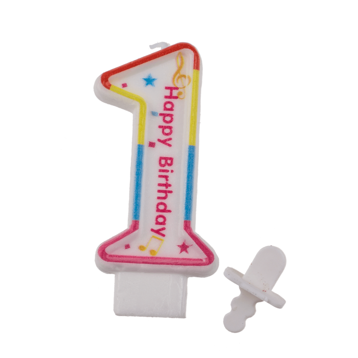 Sifferljus - Siffra: 1 Happy Birthday