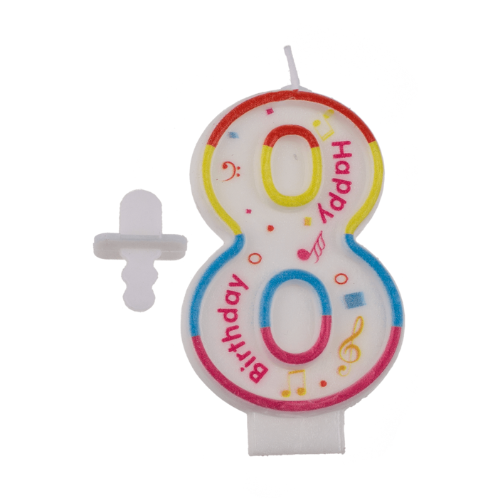 Sifferljus - Siffra: 8 Happy Birthday