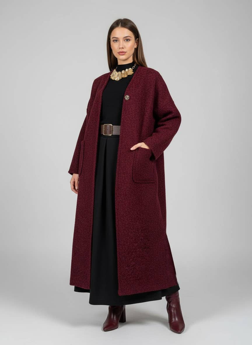 Lång kjol med bälte i mjuk mockayta: Free Size