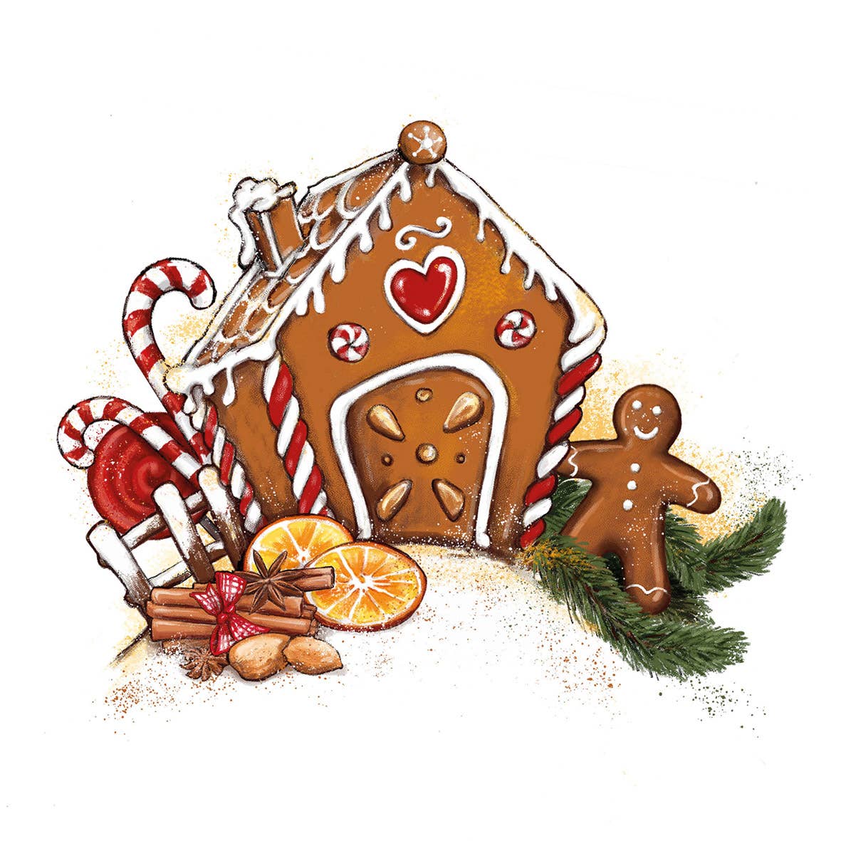 Pappersservetter Pepparkakshus - 33x33 cm