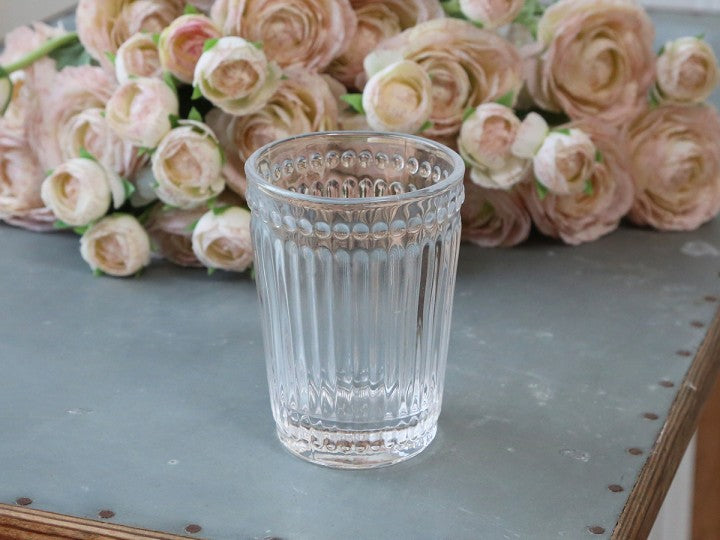 Glas - Dricksglas med räfflor - 10cm