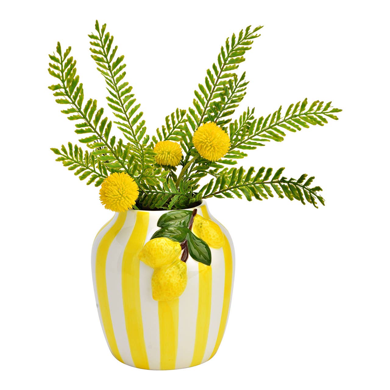 Vas citron i keramik, gul (B/H/D) 16 × 17 × 17 cm