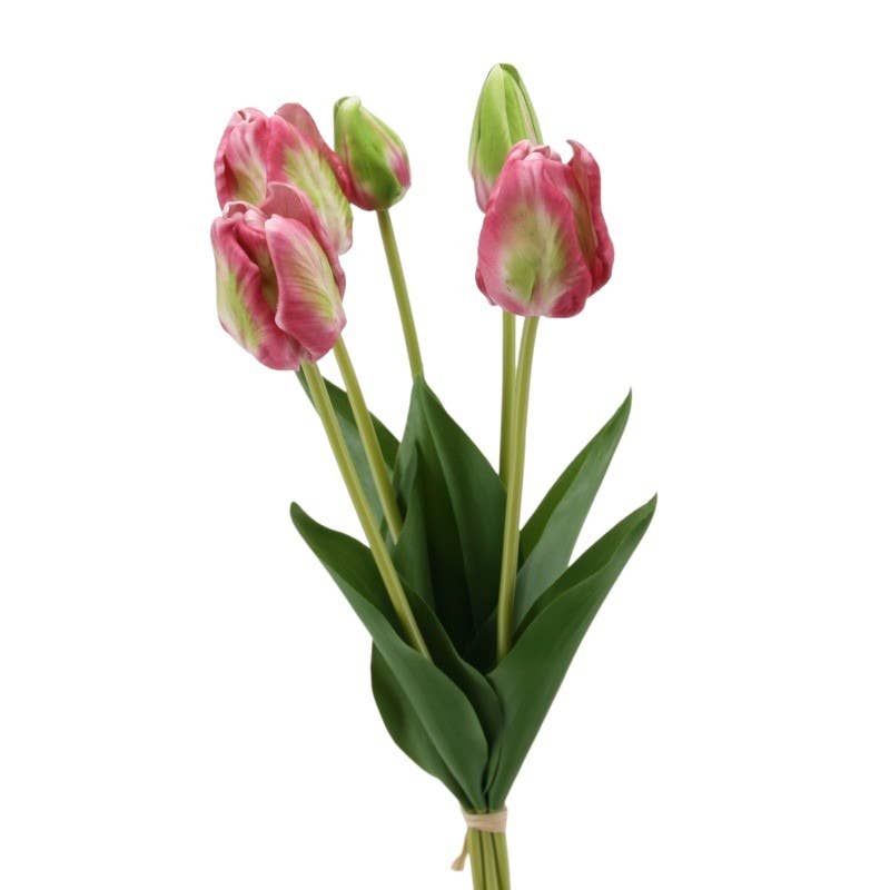 Konstgjorda Papegojtulpaner – Bukett om 5, 48 cm