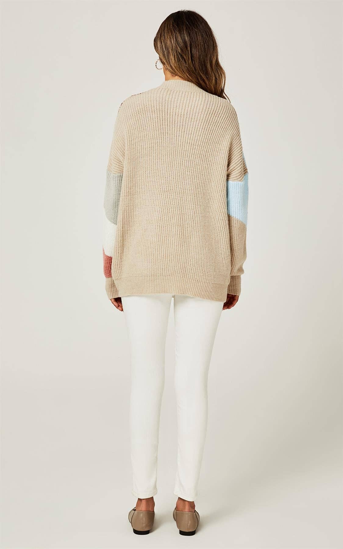 Blockfärgad kofta: OneSize