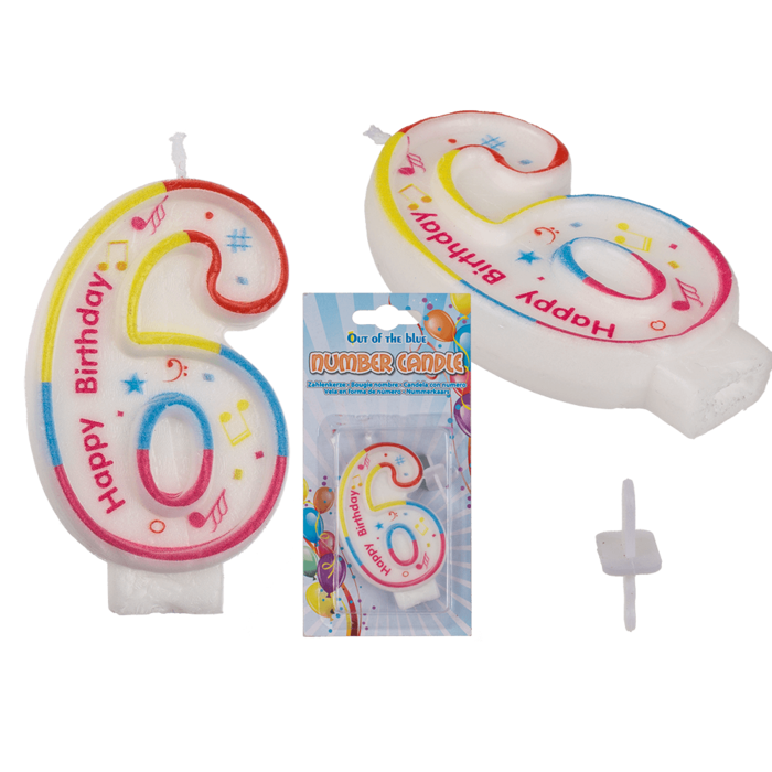Sifferljus - Siffra: 6 Happy Birthday