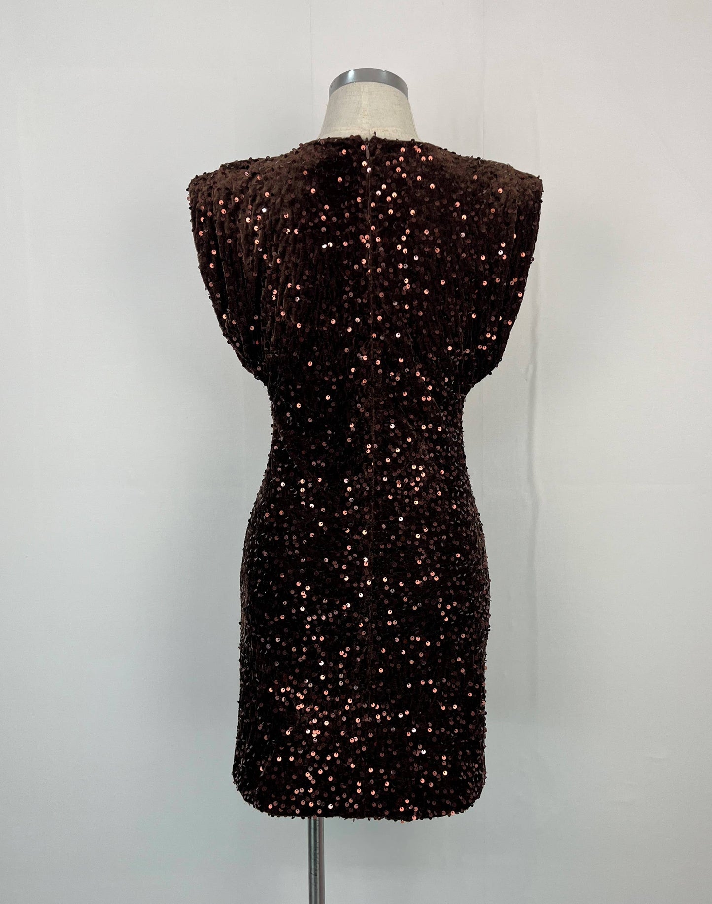 Paljettklänning i brun