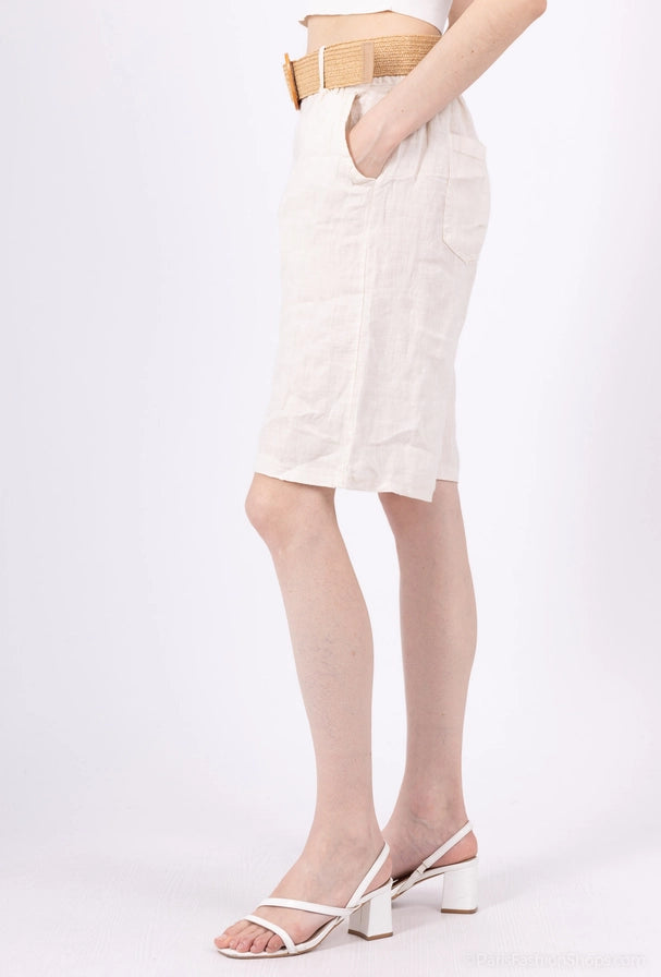 Bermudashorts - 100% linne - Creme - Ord.Pris 1190:-