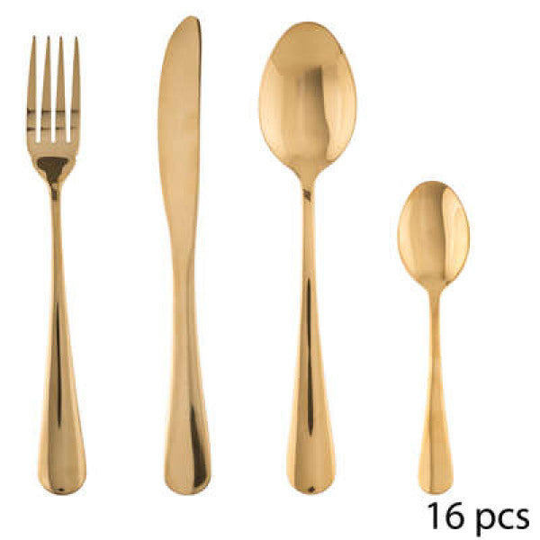 Bestickset - 16 delar - guld
