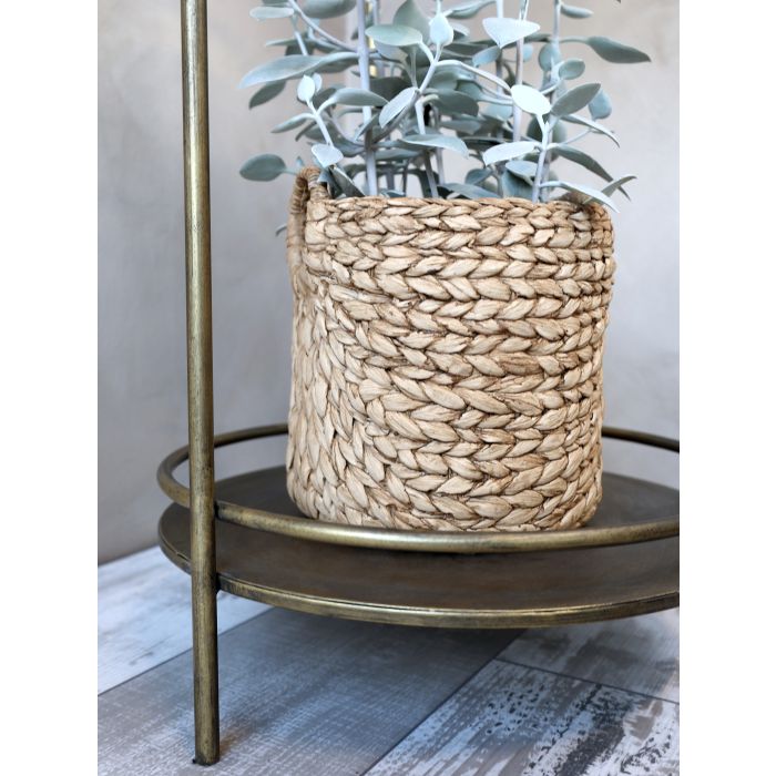 Elegant Bord med 2 Hyllor – Antique Mässing