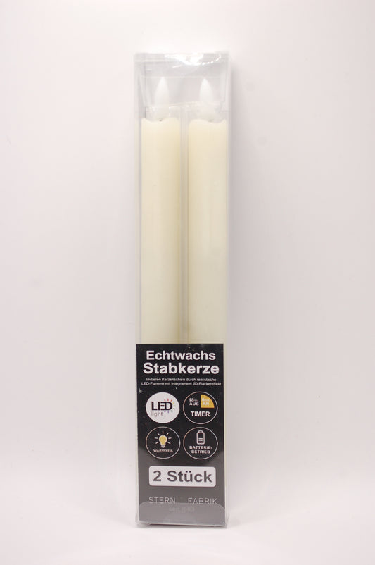 LED Lysekrone - ægte vokslys "3D Flame" 25 cm med timer