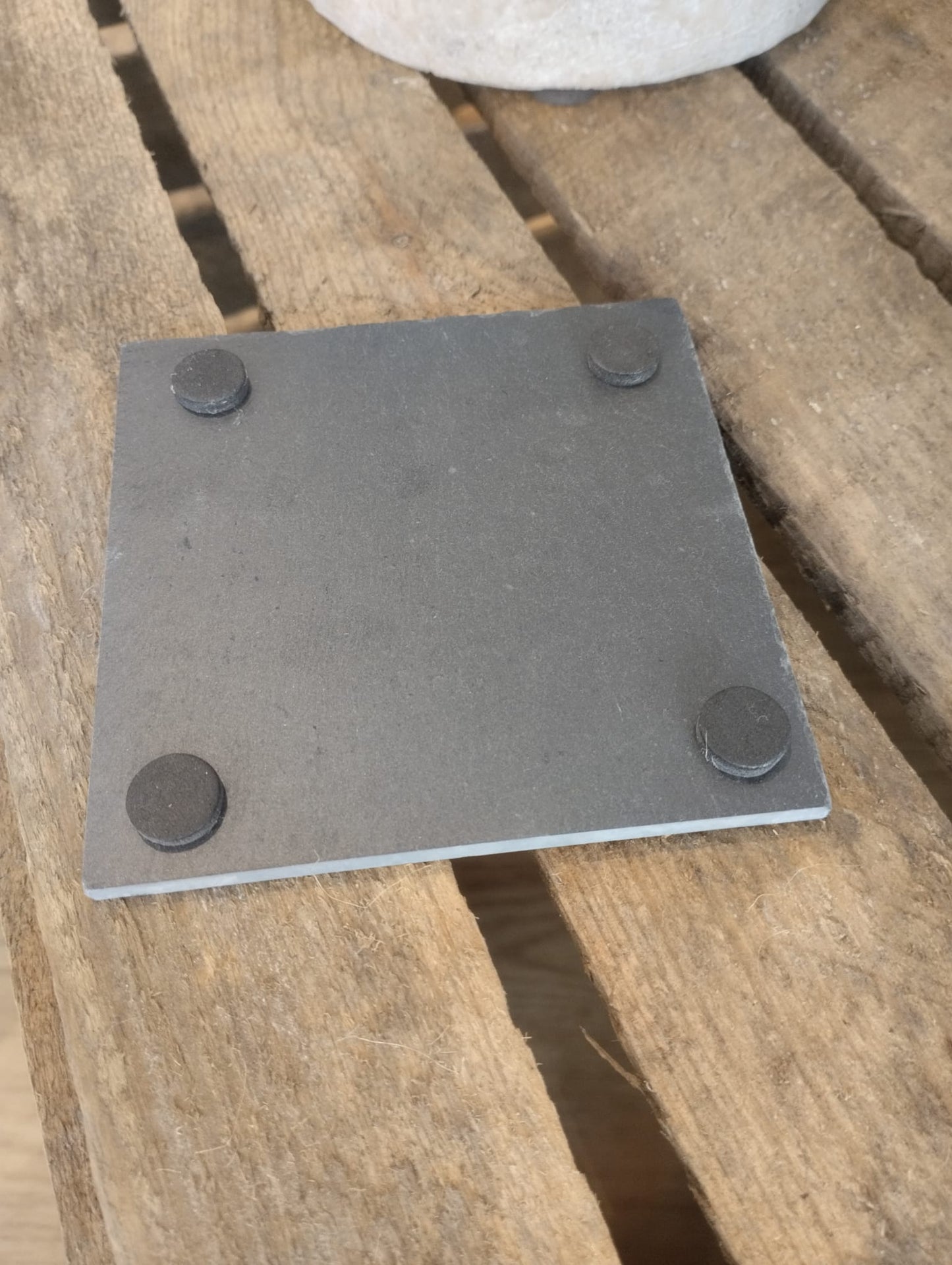 Underlägg för glas eller blockljus - Skiffer 10x10 cm