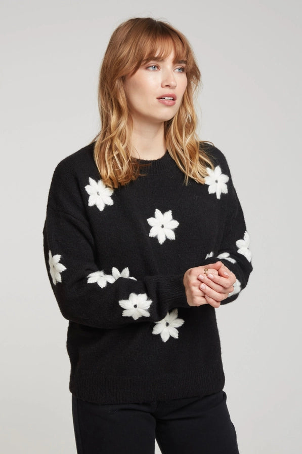 EUGENIE - Broderad blommig tröja