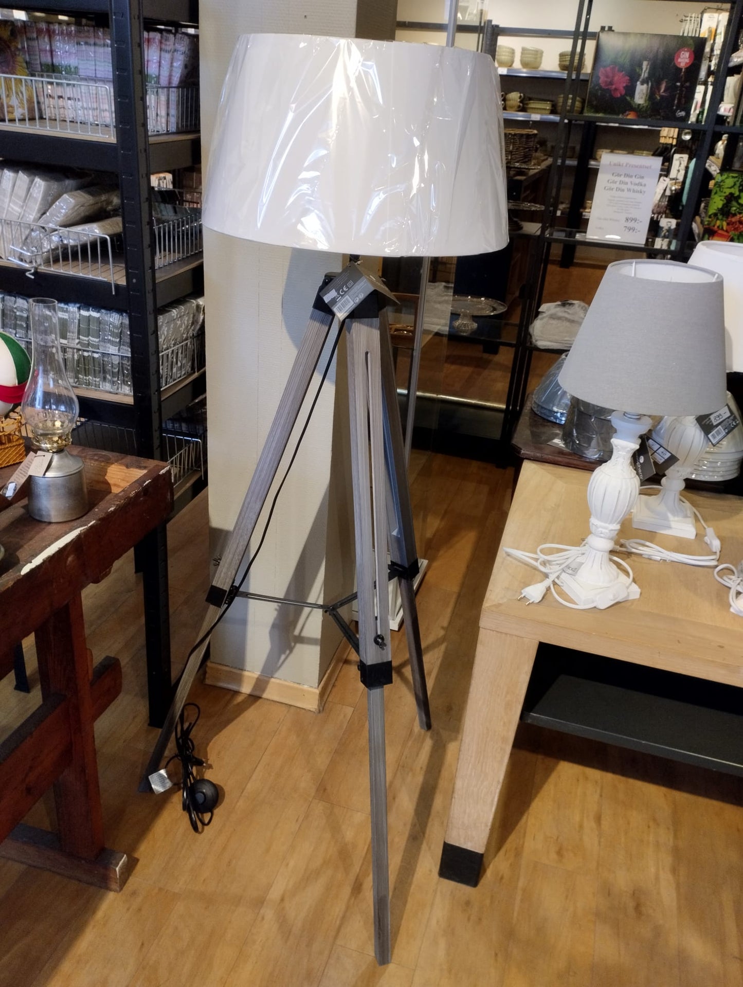 Golvlampa Linnen Beige - 145cm