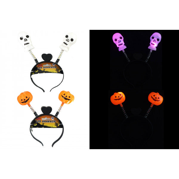 LED Halloweendiadem "Pumpa & Döskalle"