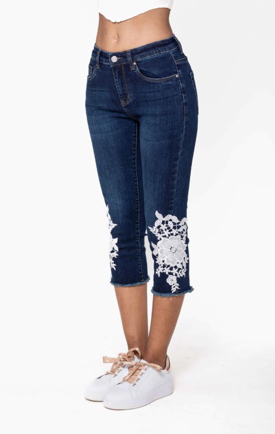 Jeans med hög midja och stretchspets