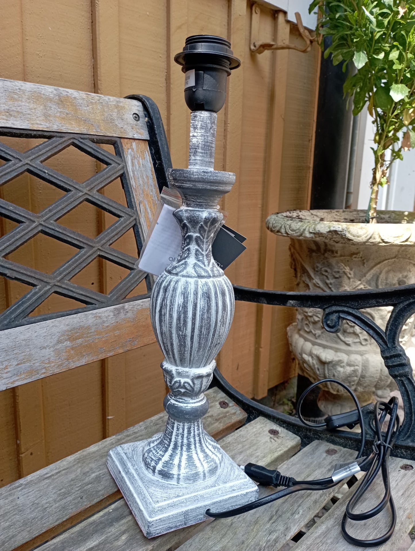 Lampefod - Bordlampe - Lund - Antik Grå