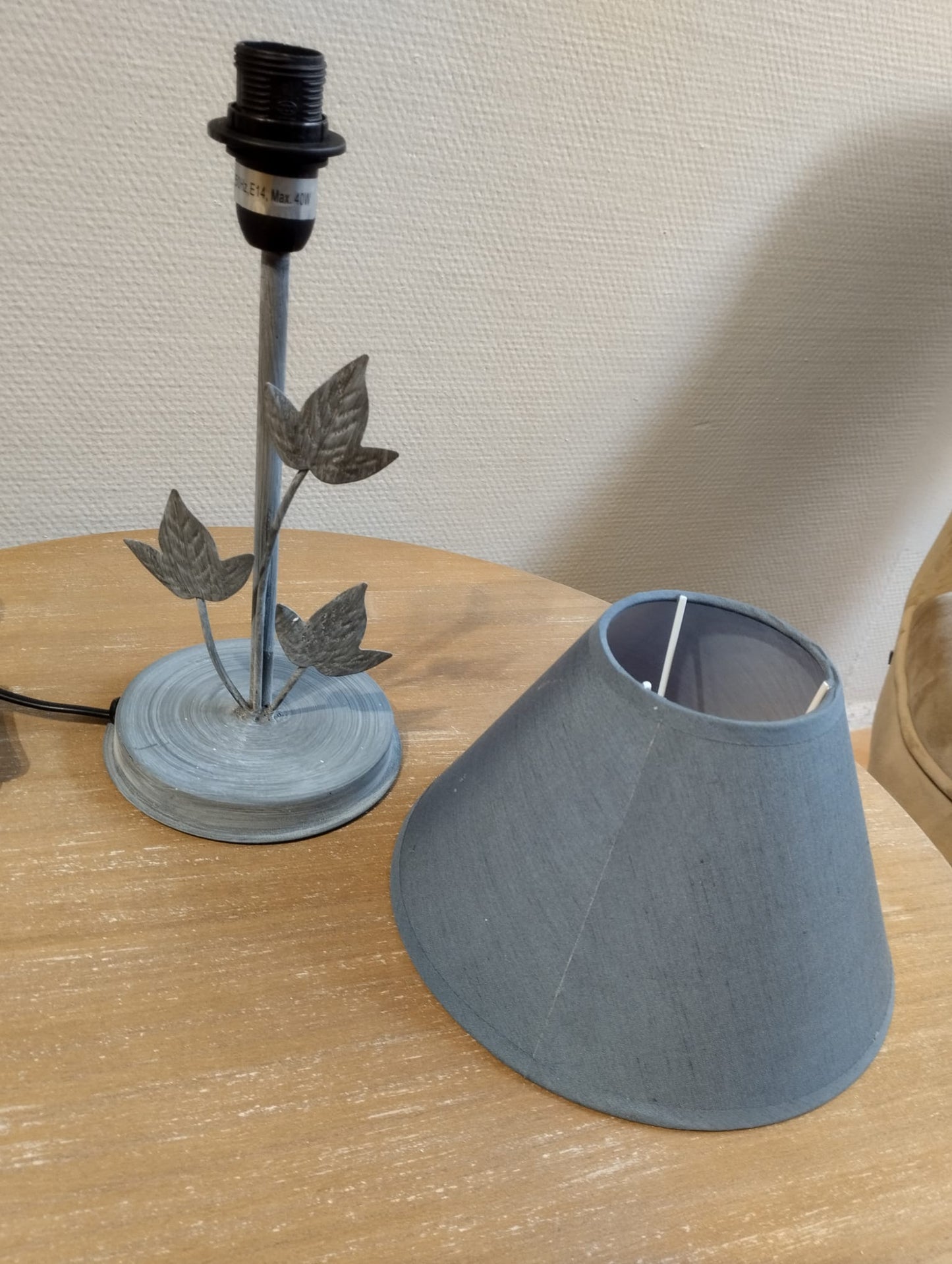 Lampeskærm - grå - diameter 19,5cm