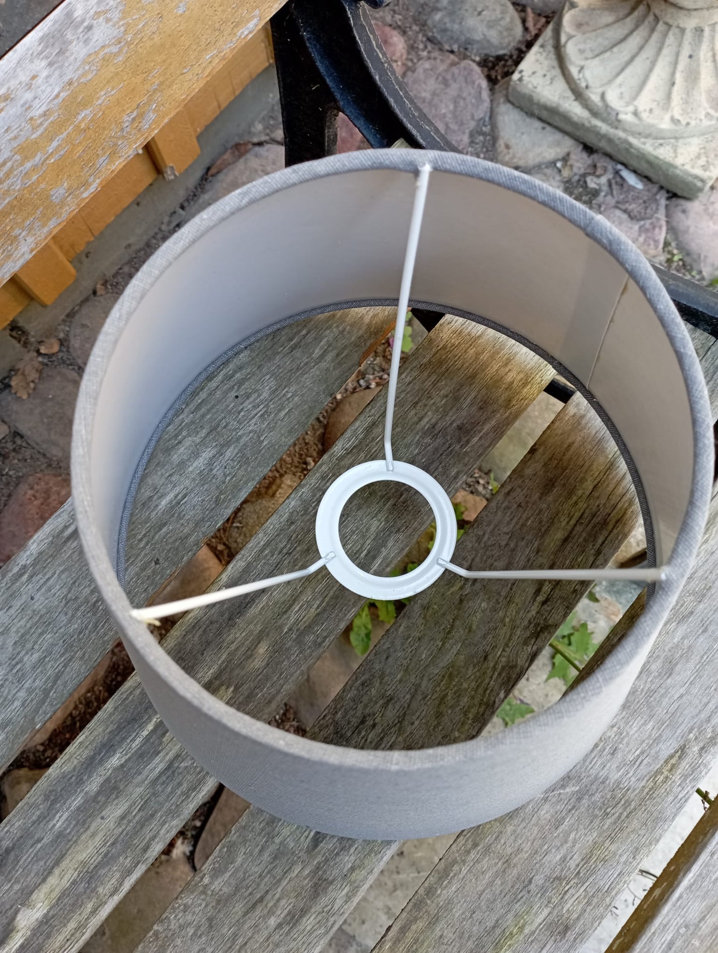 Lampeskærm - grå - diameter 25,5cm