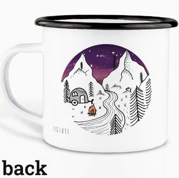 Emaljmugg - Design: LIGARTI - Motiv: Camping Day And Night