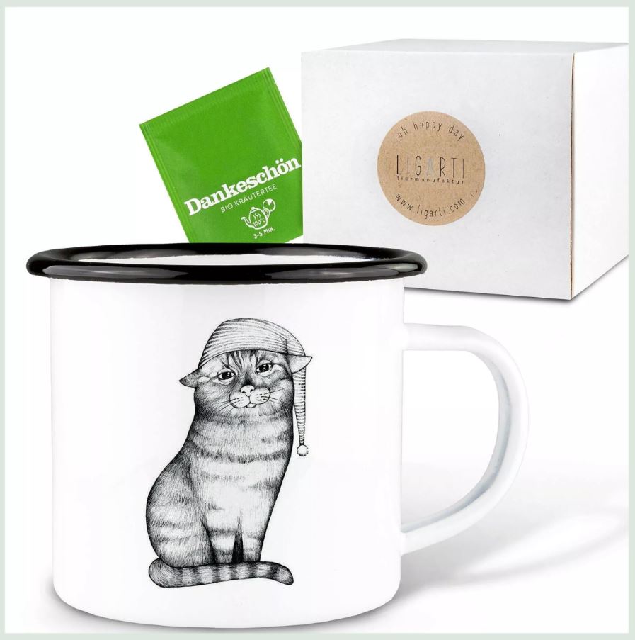 Emaljmugg - Design: LIGARTI - Motiv: Katt