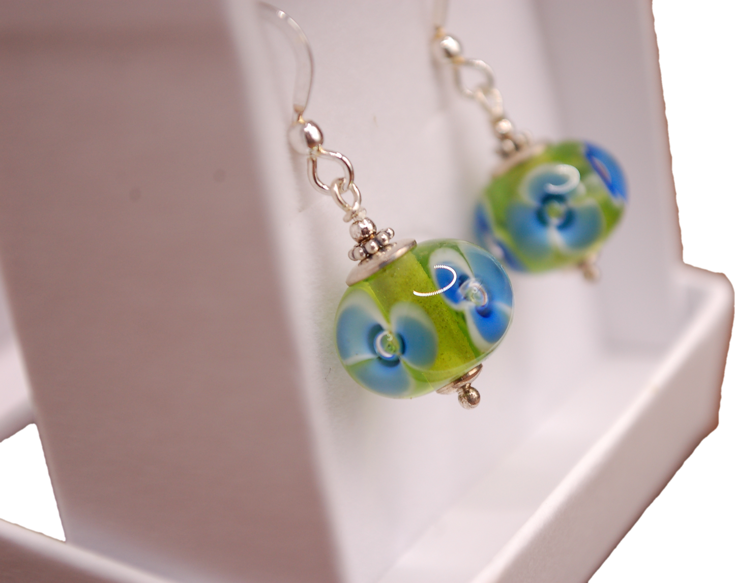 Örhängen i glas och 925 sterling silver - Marianne Degener