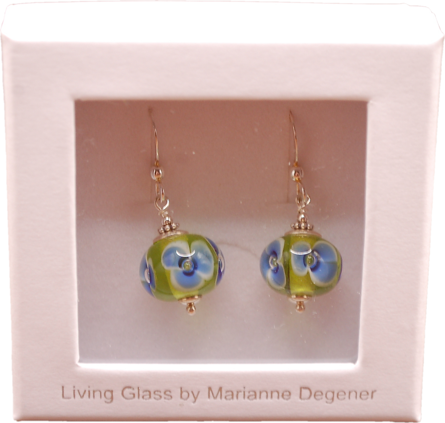 Örhängen i glas och 925 sterling silver - Marianne Degener
