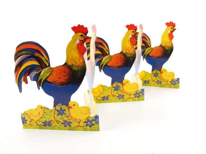 Paper Row Rooster - Påskedekoration