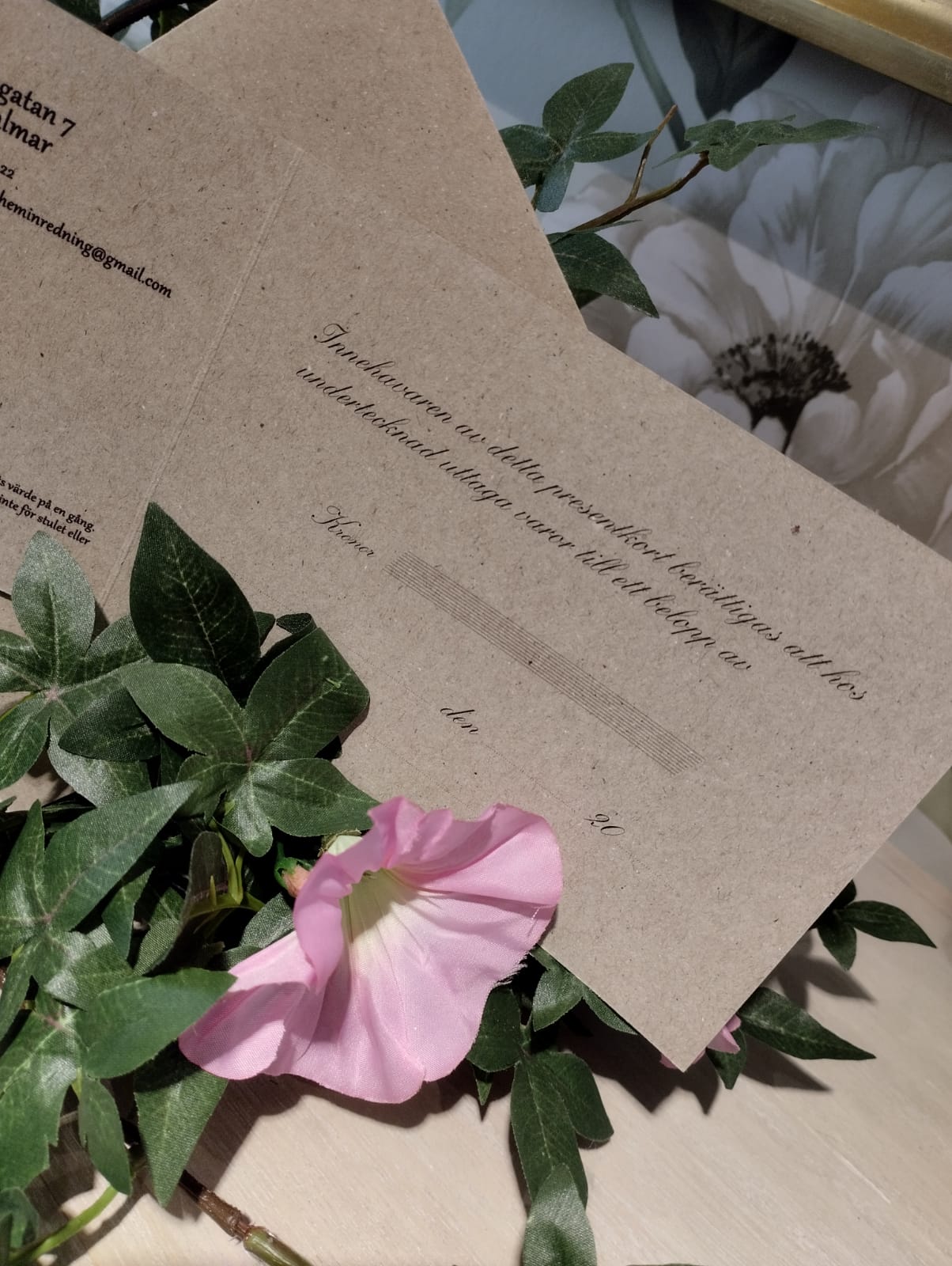 Fysisk gavekort - værdi 750:-