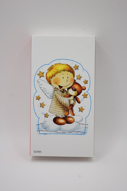 Tændstikæske XL - Engel + Bamse - 50 tændstikker