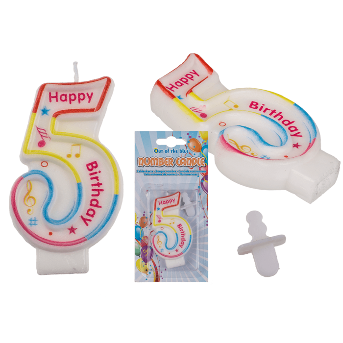 Sifferljus - Siffra: 5 Happy Birthday