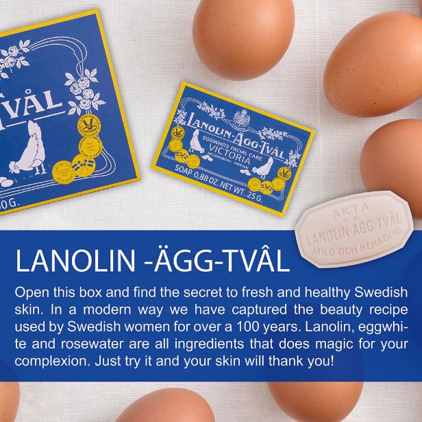 Lanolin Äggtvål 3x 25g - Victoria Tvål Helsingborg