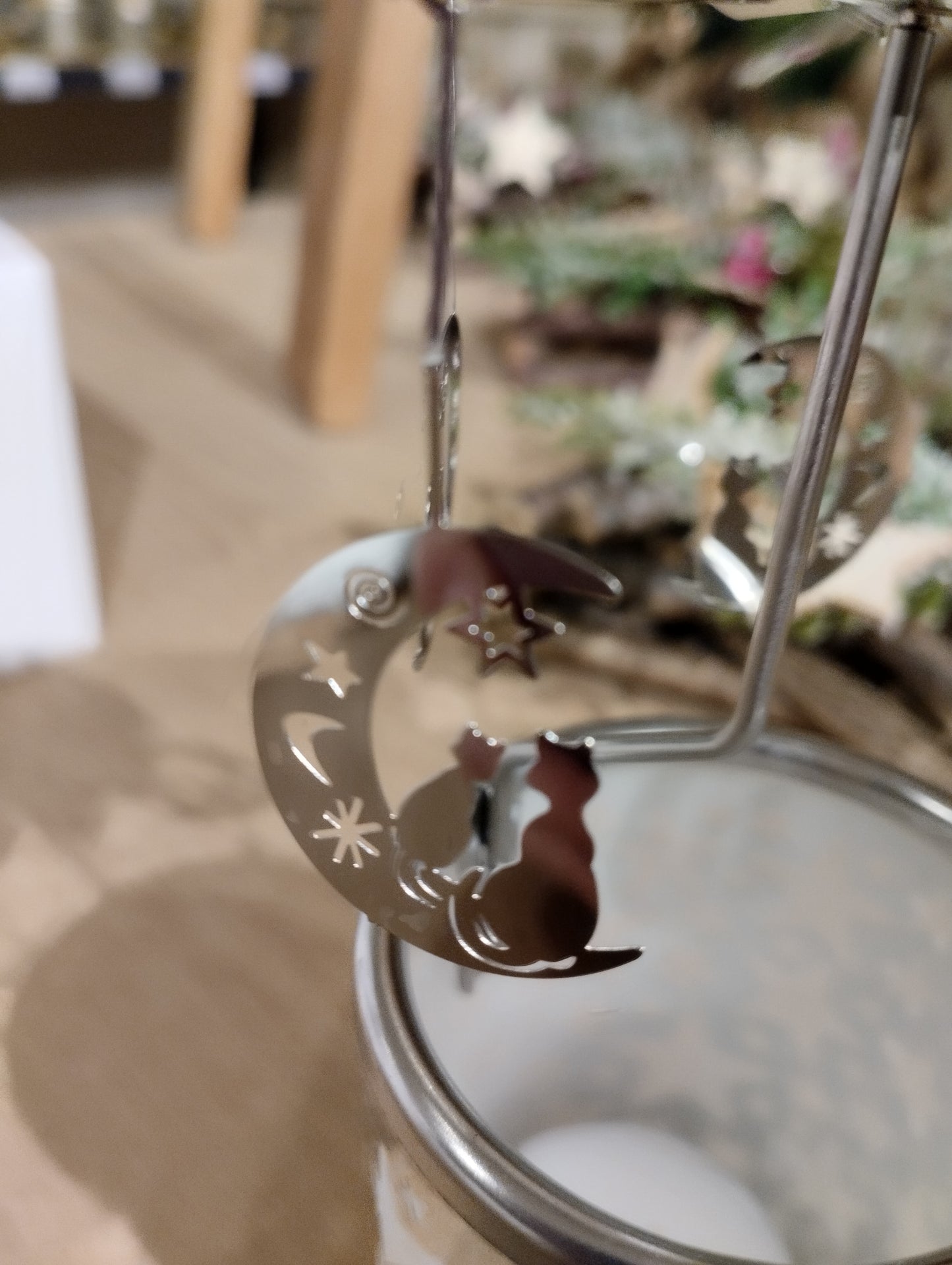 Englefigur af glas - halvmåne