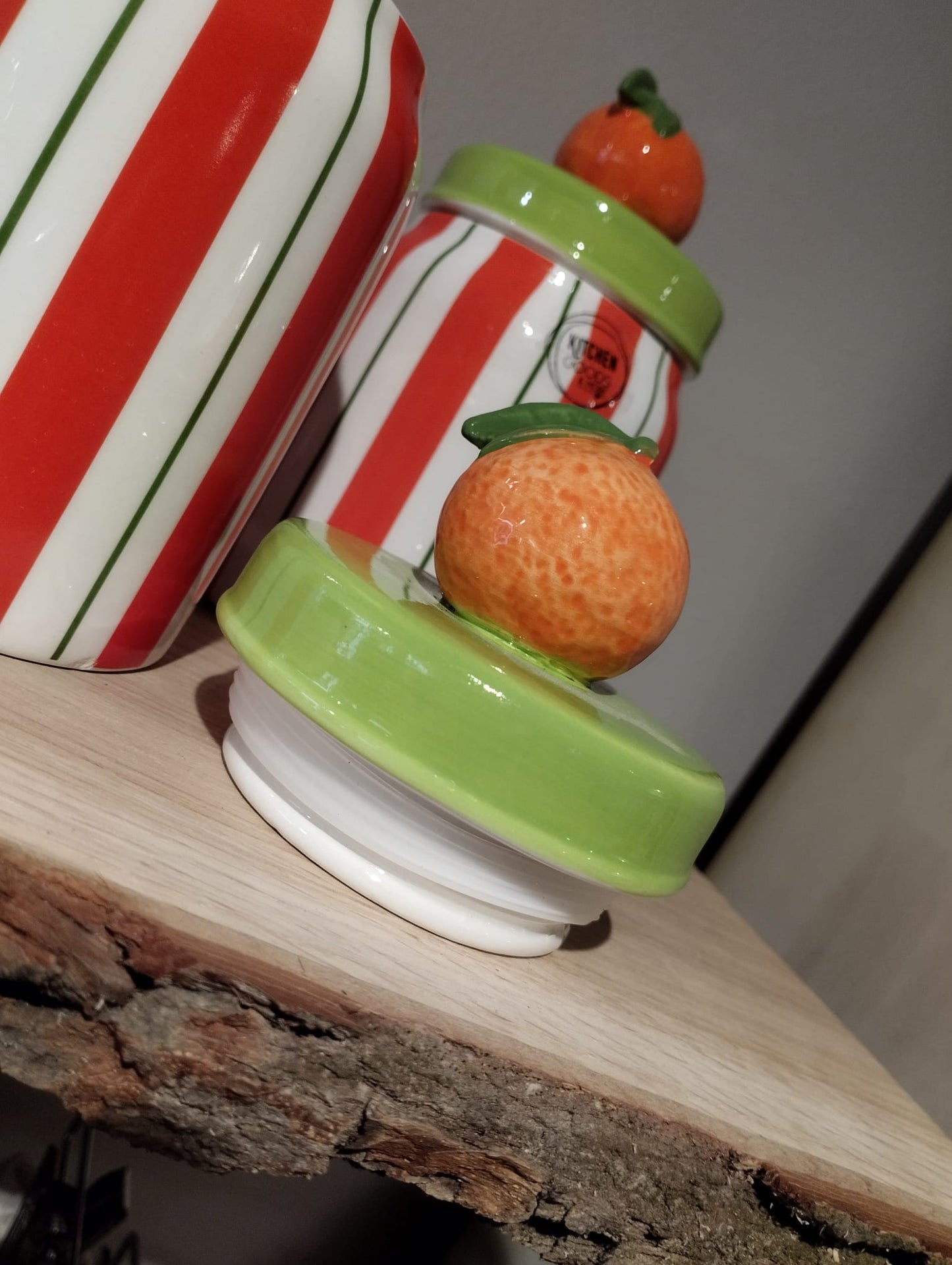 Färgglad burk med apelsinlock - H 18cm