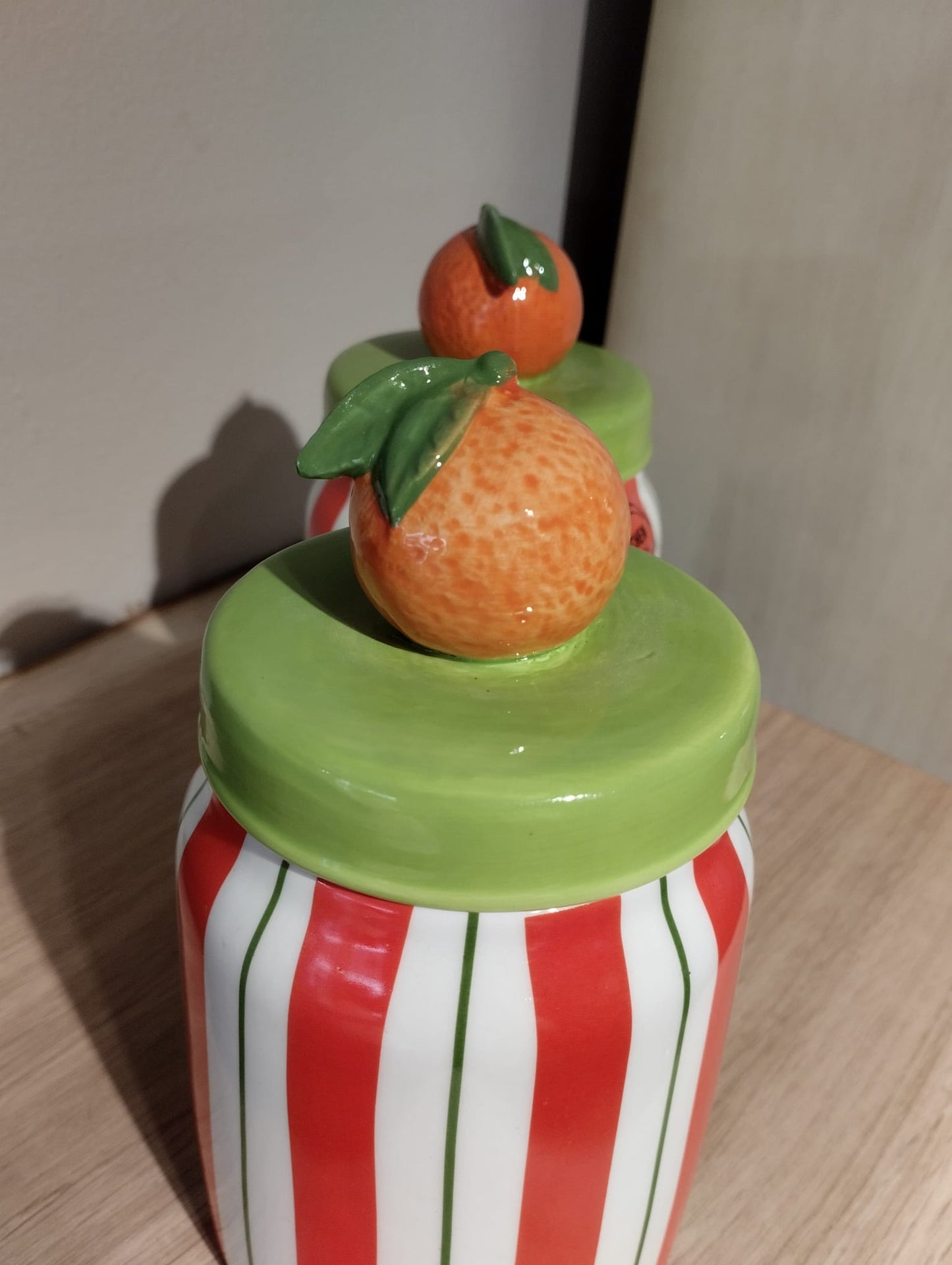 Färgglad burk med apelsinlock - H 18cm