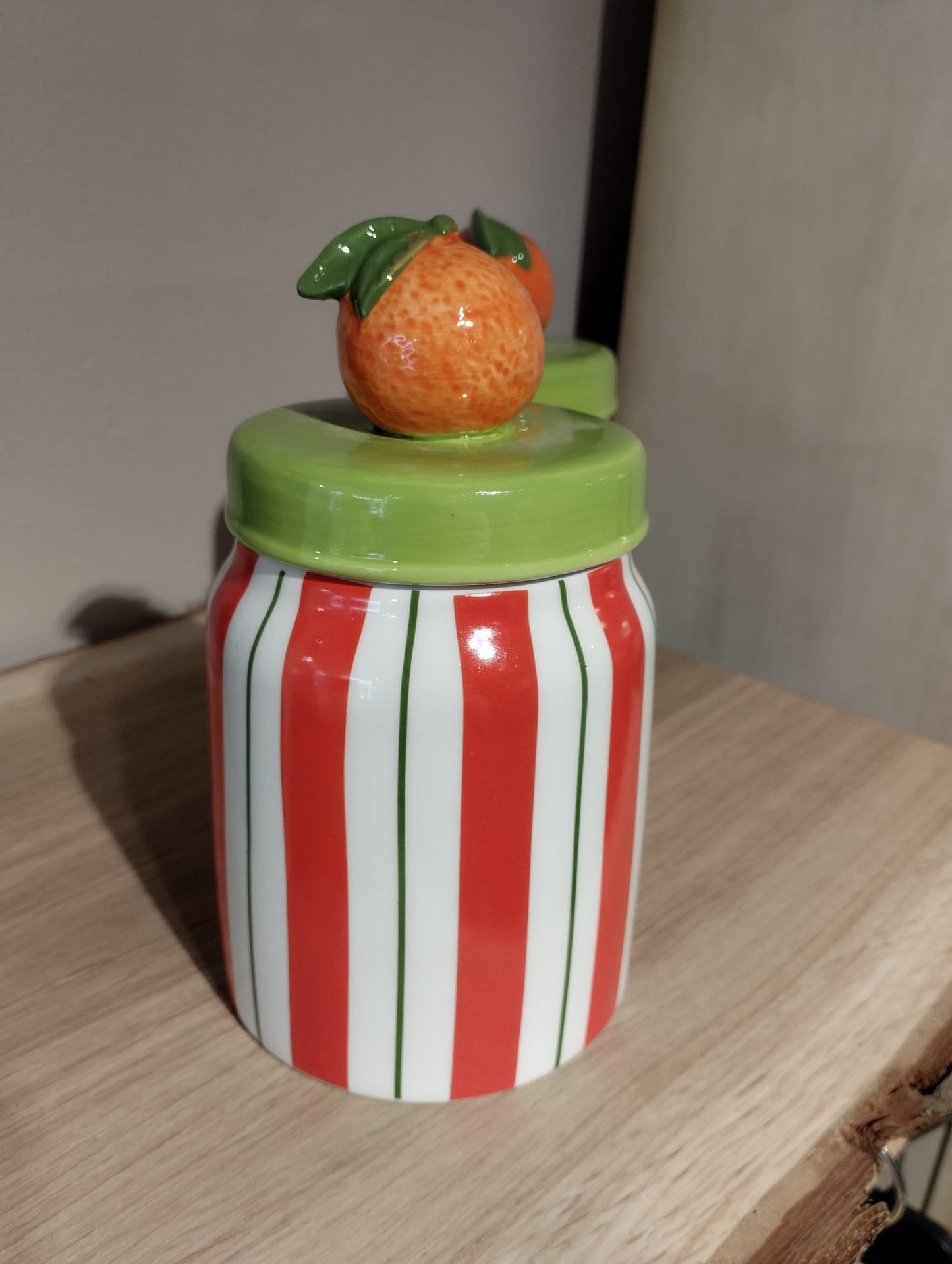 Färgglad burk med apelsinlock - H 18cm