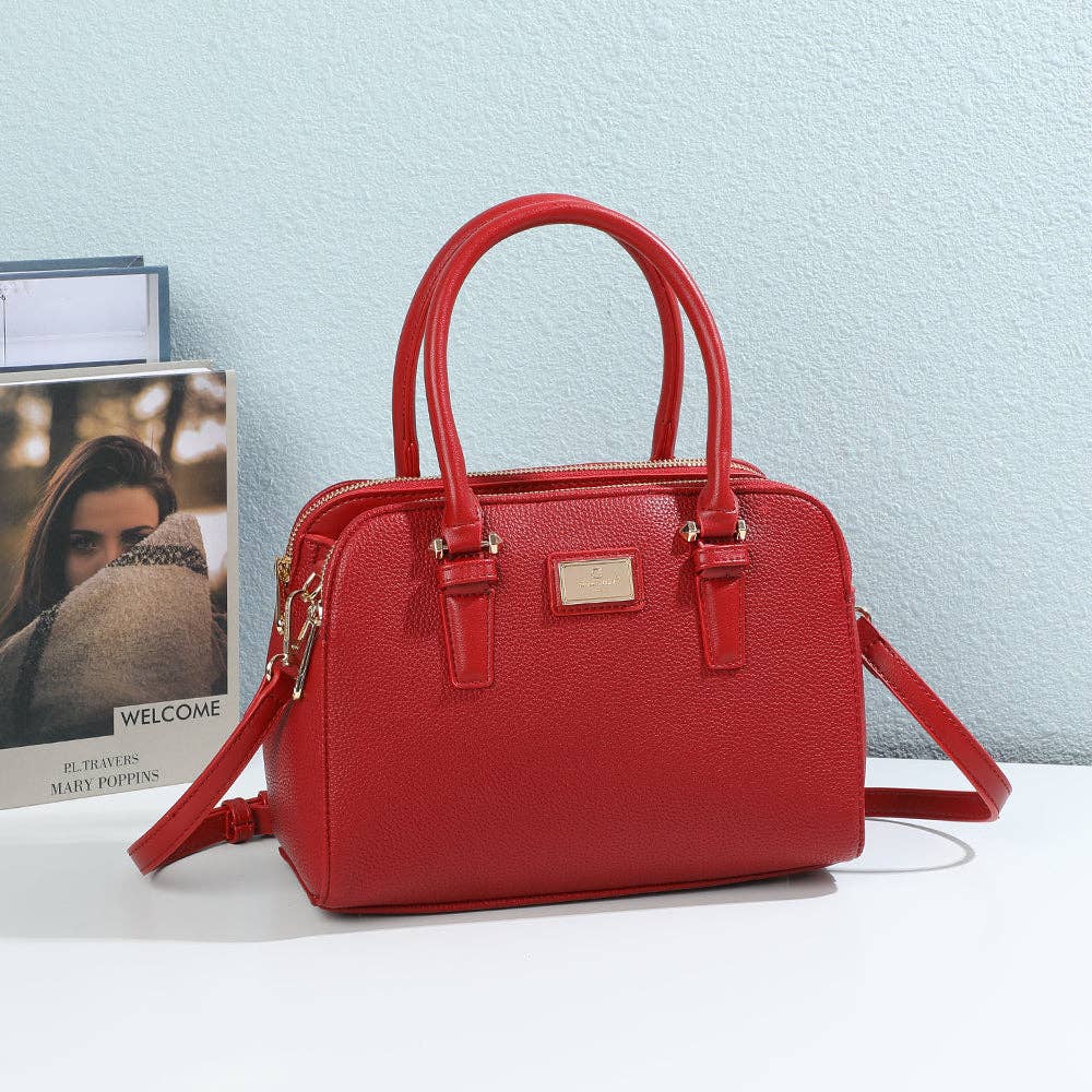 Séna strukturerad handväska: Röd