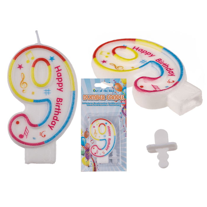 Sifferljus - Siffra: 9 Happy Birthday