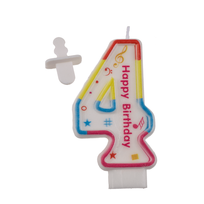 Sifferljus - Siffra: 4 Happy Birthday