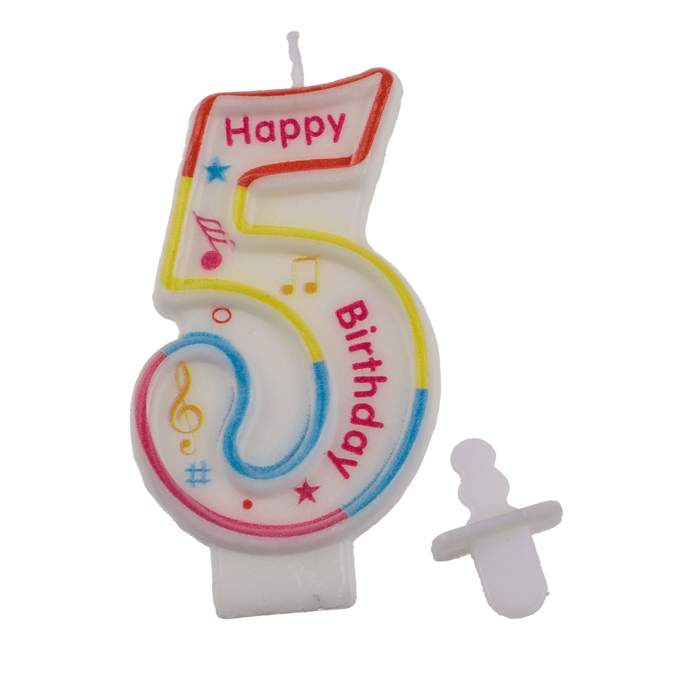 Sifferljus - Siffra: 5 Happy Birthday