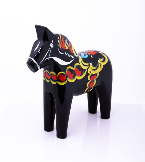 Original Dalahäst - Svart 7 cm - från Lelles Dalahästar