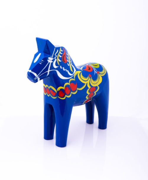 Original Dalahäst - Blå 17 cm - från Lelles Dalahästar
