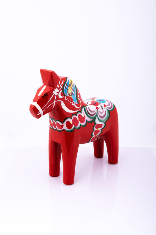 Original Dalahäst - Röd 13 cm - från Lelles Dalahästar