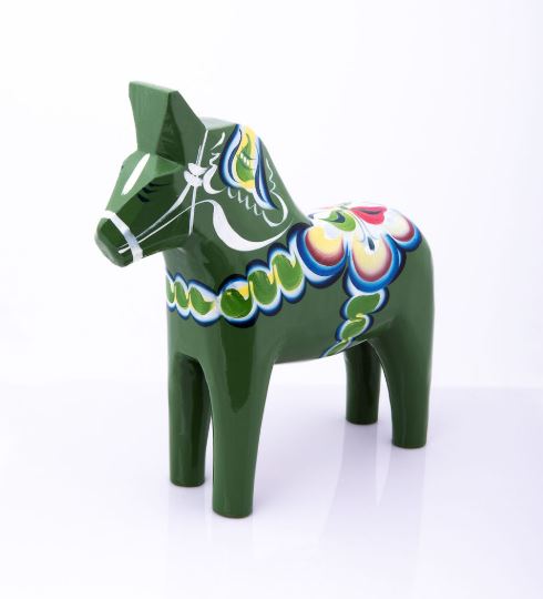 Original Dalahäst - Grön 7 cm - från Lelles Dalahästar