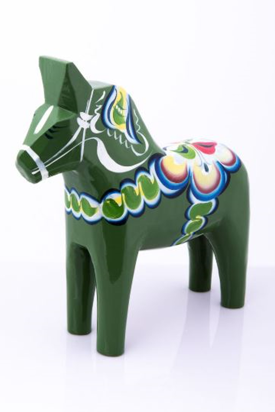 Original Dalahäst - Grön 13 cm - från Lelles Dalahästar