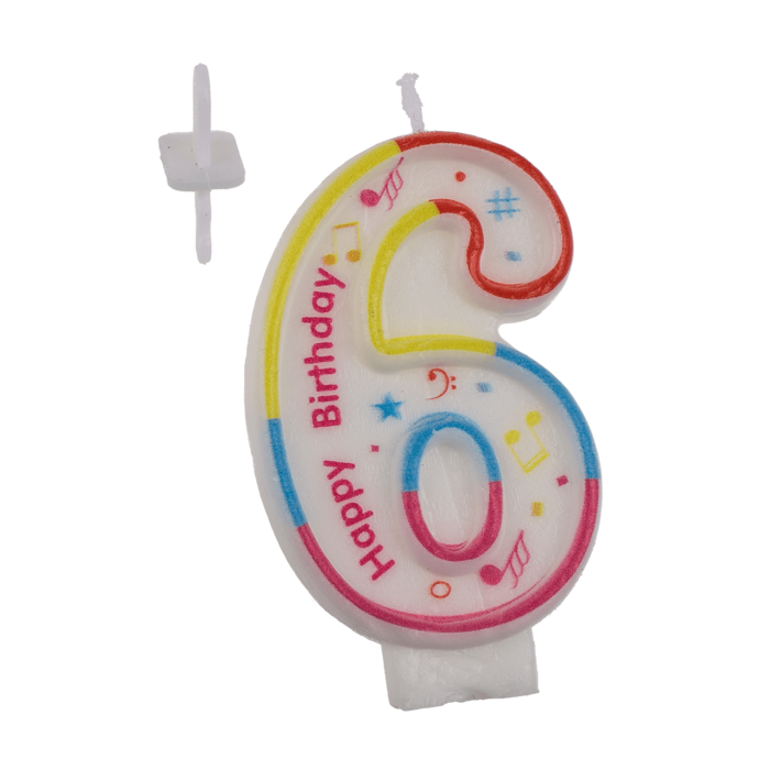 Sifferljus - Siffra: 6 Happy Birthday