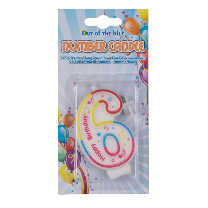 Sifferljus - Siffra: 6 Happy Birthday