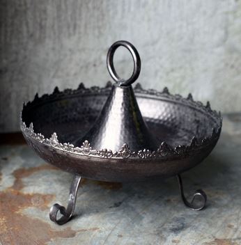 Tønde med håndtag - Metal - Grafitgrå/Sølv