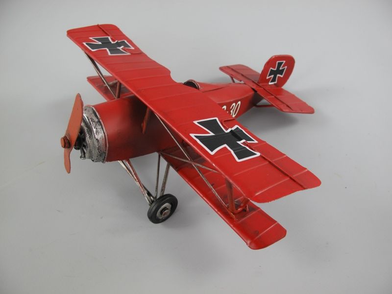 Flygplan Robert - 25 cm - Plåt - Röd