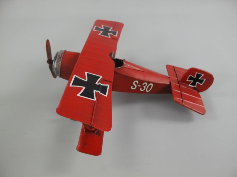Flygplan Robert - 25 cm - Plåt - Röd